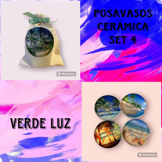 Coasters cerámica "Verde Luz"