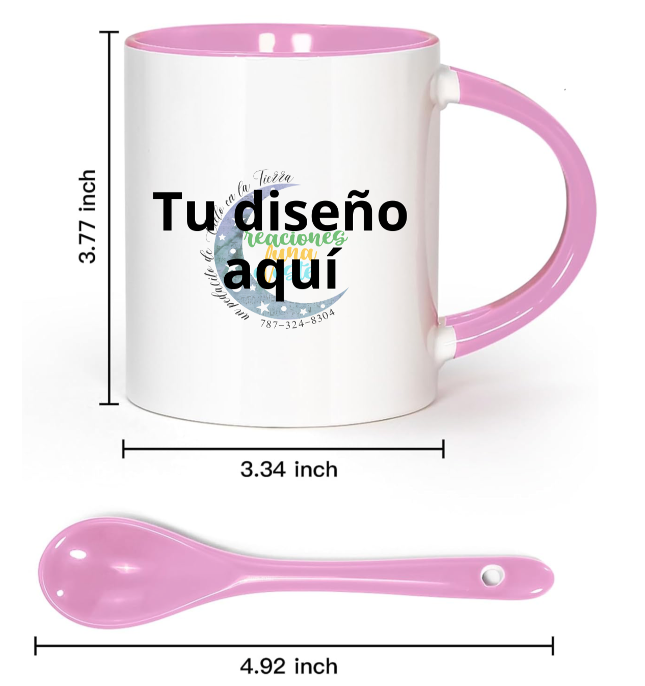 Taza de sublimación de 11 onzas con cuchara