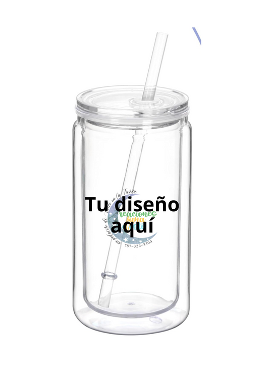 Vaso plástico snow globe 16 oz