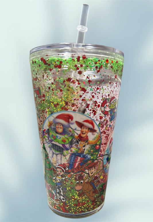 Vaso plástico snow globe 16oz "Toy Story Christmas"