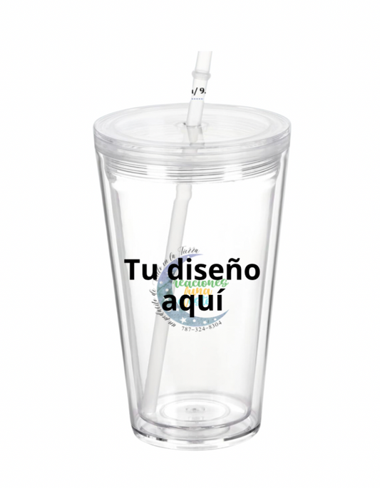 Vaso plástico snow globe 16oz